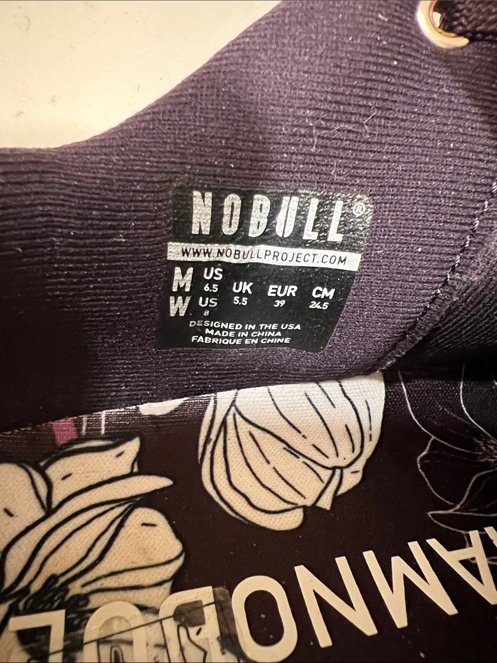 NOBULL Purple Floral Pattern Women’s Athletic Shoes size W8